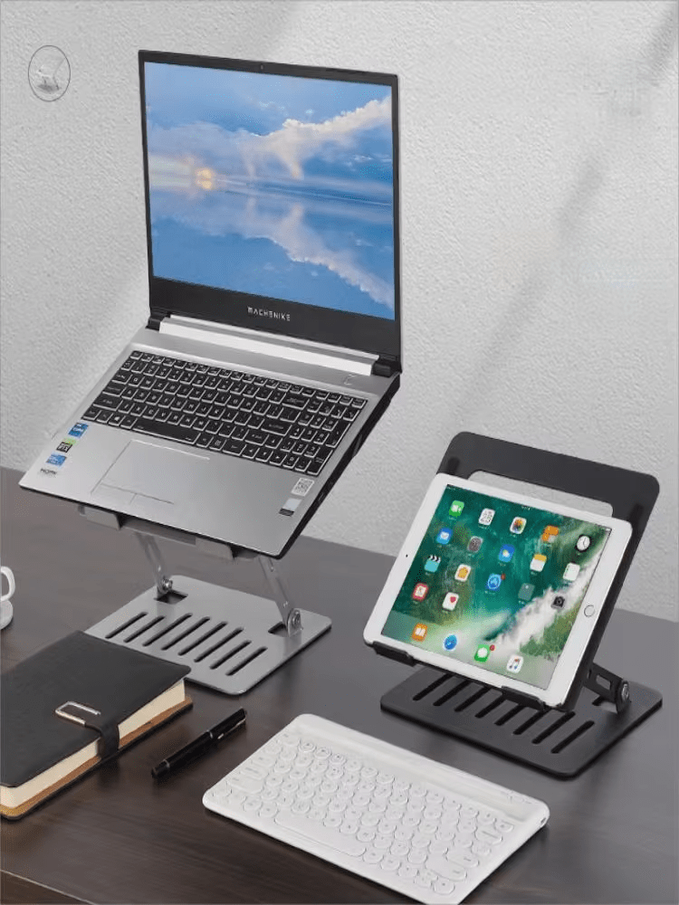 iDock Ergonomic Fully Folding Height Adjustable Aluminum Portable Desktop Laptop Stand - iDock Laptopstand