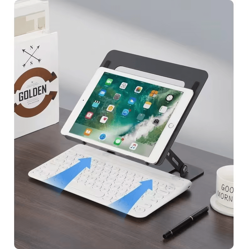 iDock Ergonomic Fully Folding Height Adjustable Aluminum Portable Desktop Laptop Stand - iDock Laptopstand