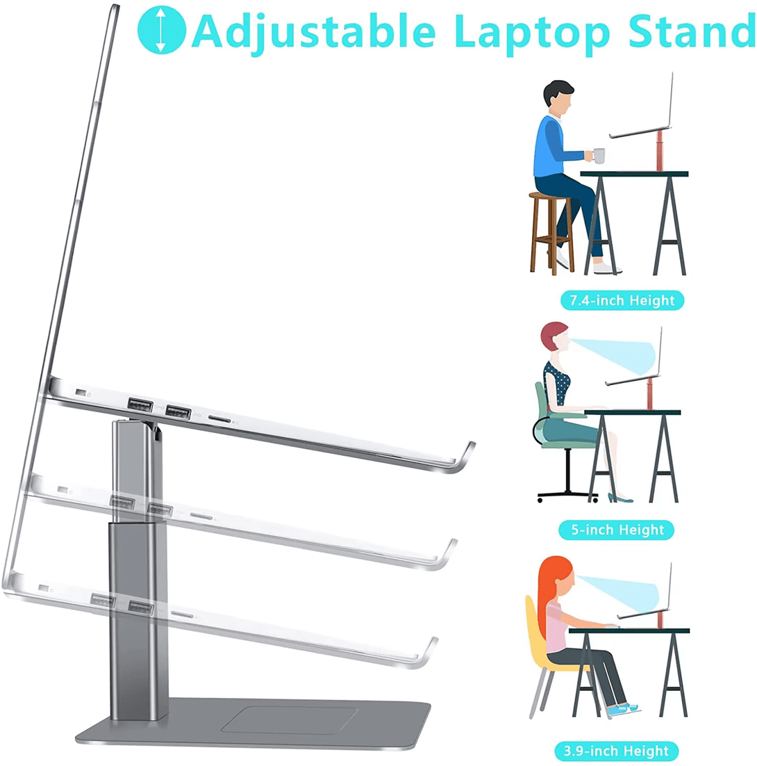 iDock Ergonomic Height Angle Adjustable Laptop Desk Stable Ventilated Laptop Holder Stand For Desk - iDock Laptopstand