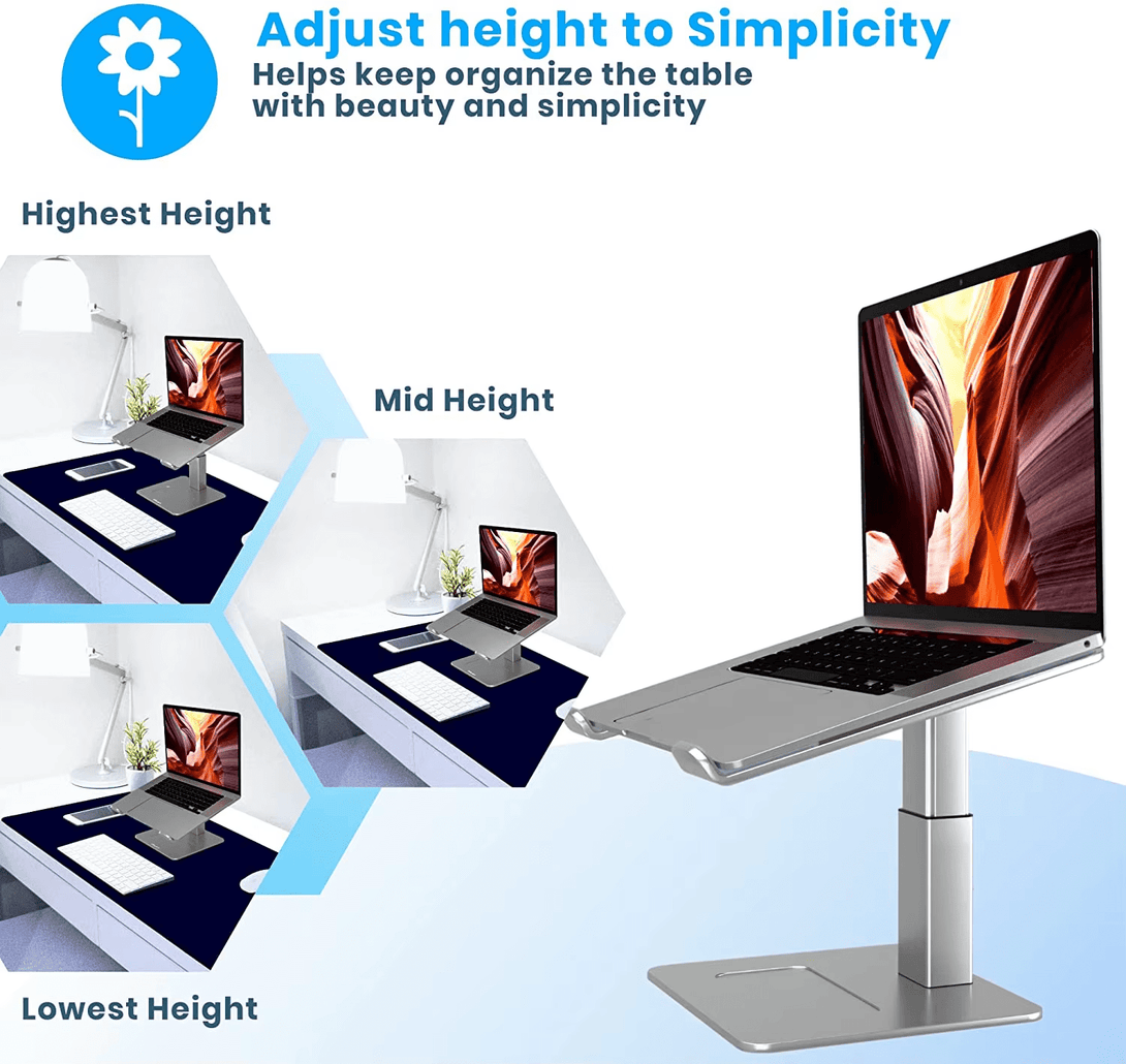 iDock Ergonomic Height Angle Adjustable Laptop Desk Stable Ventilated Laptop Holder Stand For Desk - iDock Laptopstand