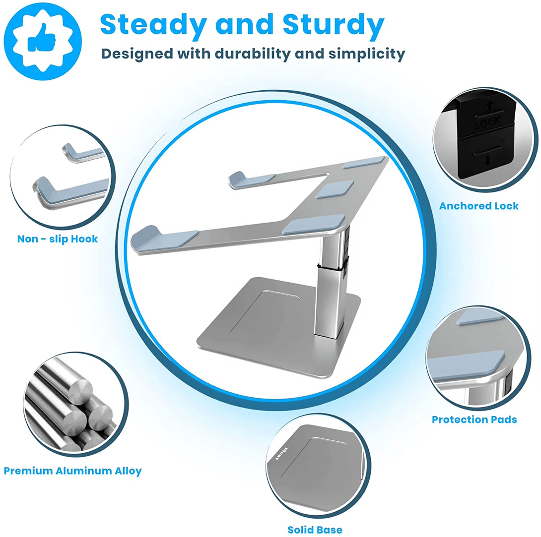 iDock Ergonomic Height Angle Adjustable Laptop Desk Stable Ventilated Laptop Holder Stand For Desk - iDock Laptopstand