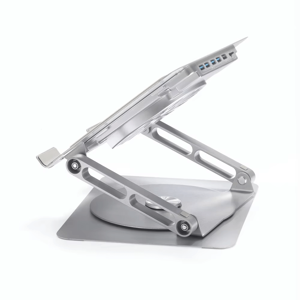 iDock Ergonomic Height Multi - Angle Adjustable Foldable 360 Rotation Laptop Stand With Fan With USB HUB - iDock Laptopstand