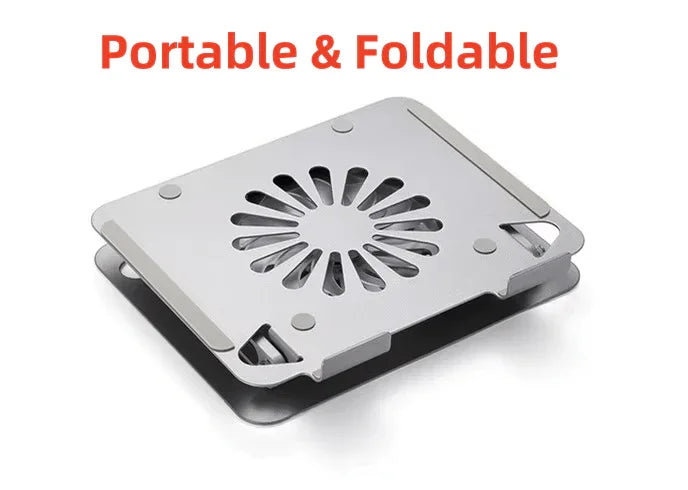 iDock Ergonomic Height Multi Angle Adjustable Foldable Metal Laptop Stand With Fan and USB HUB - iDock Laptopstand