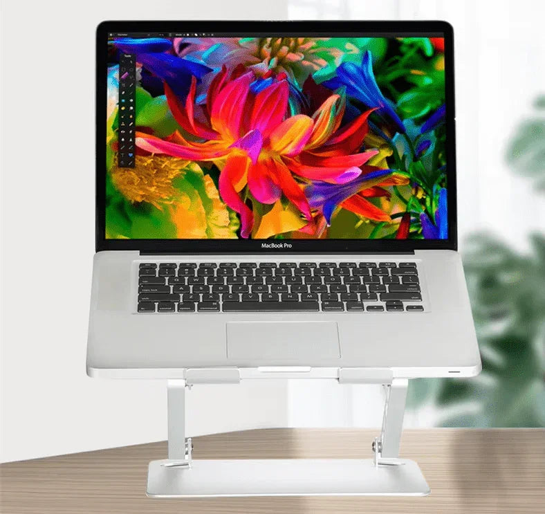 iDock Ergonomic Height Multi Angle Adjustable Foldable Metal Laptop Stand With Fan and USB HUB - iDock Laptopstand