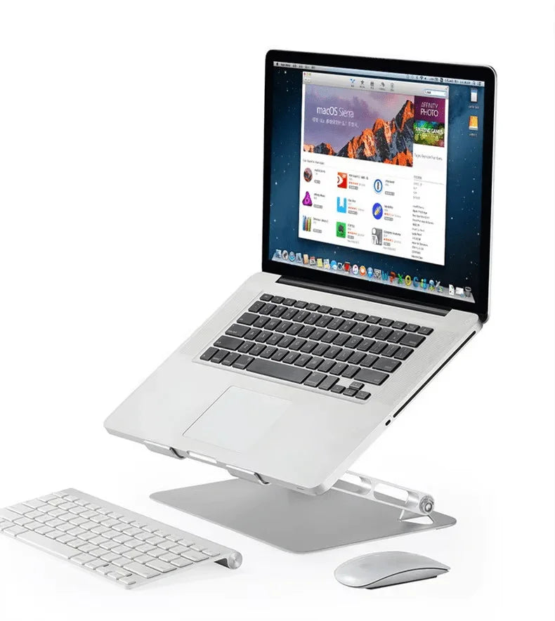 iDock Ergonomic Height Multi Angle Adjustable Foldable Metal Laptop Stand With Fan and USB HUB - iDock Laptopstand