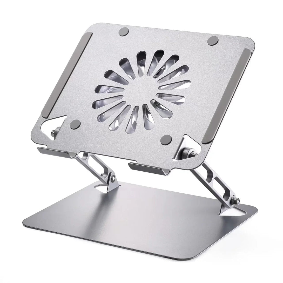 iDock Ergonomic Height Multi Angle Adjustable Foldable Metal Laptop Stand With Fan and USB HUB - iDock Laptopstand