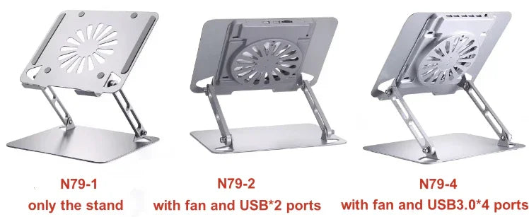 iDock Ergonomic Height Multi Angle Adjustable Foldable Metal Laptop Stand With Fan and USB HUB - iDock Laptopstand