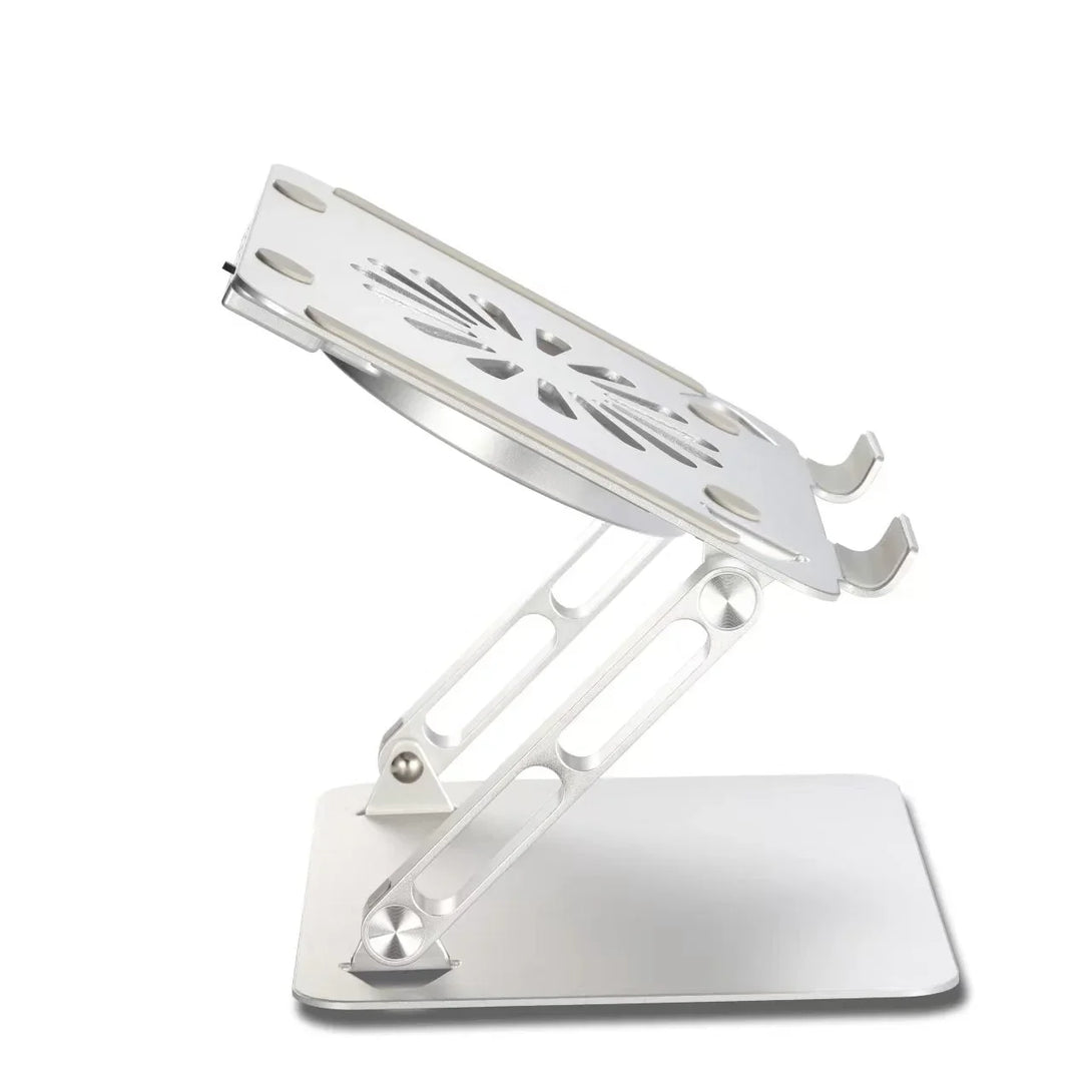 iDock Ergonomic Height Multi - Angle Adjustable Portable Foldable Laptop Riser Stand with Fan and USB HUB - iDock Laptopstand