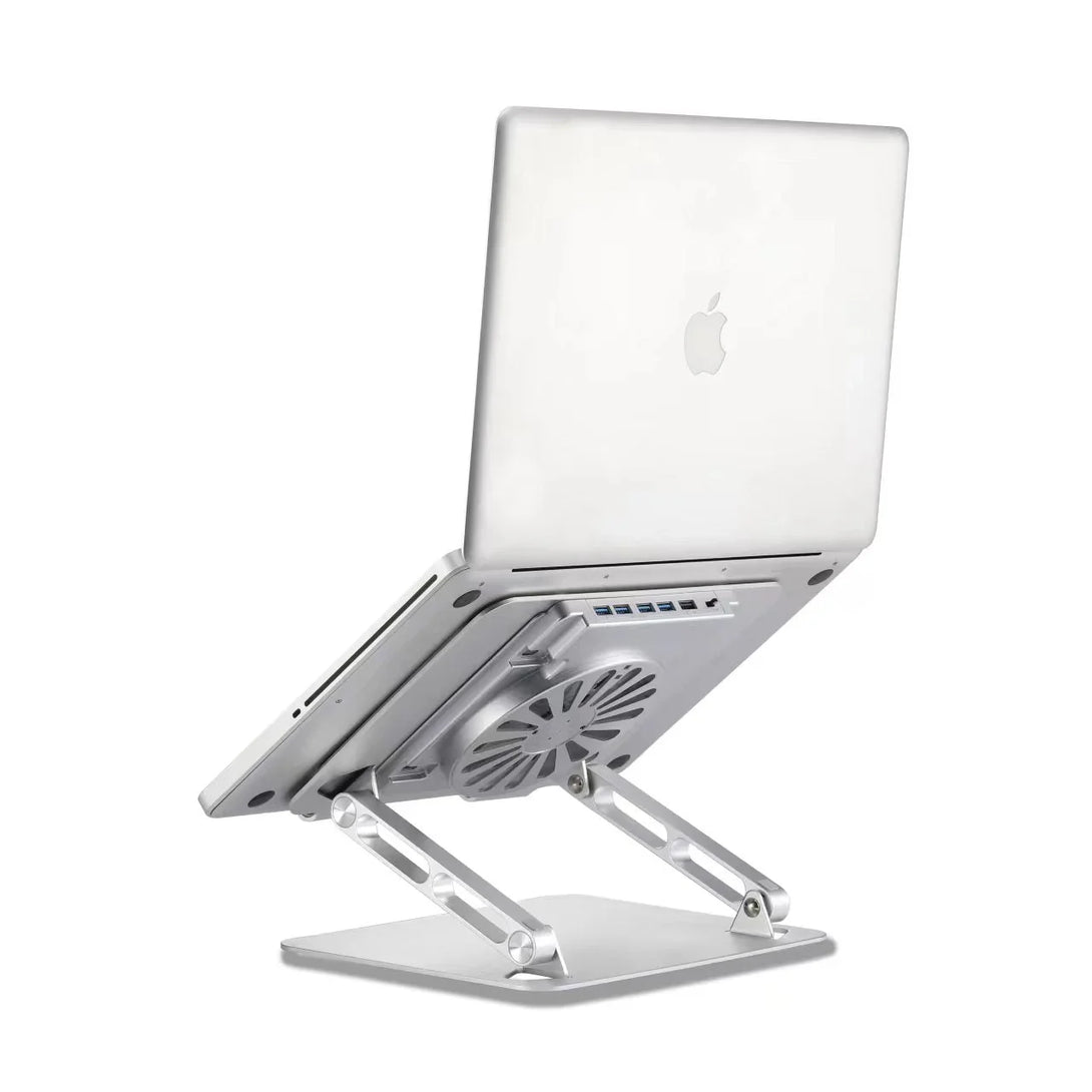 iDock Ergonomic Height Multi - Angle Adjustable Portable Foldable Laptop Riser Stand with Fan and USB HUB - iDock Laptopstand