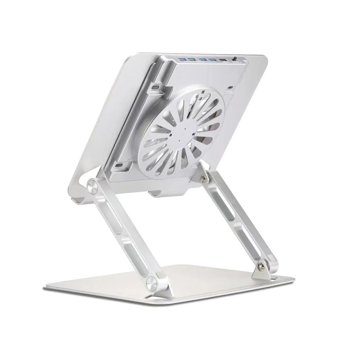 iDock Ergonomic Height Multi - Angle Adjustable Portable Foldable Laptop Riser Stand with Fan and USB HUB - iDock Laptopstand