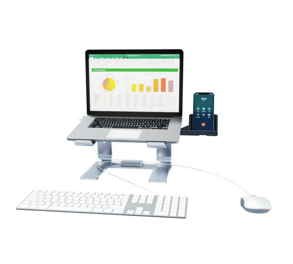 iDock Ergonomic Laptop Mount for Desk Laptop Riser Notebook Stand with Phone Stand - iDock Laptopstand