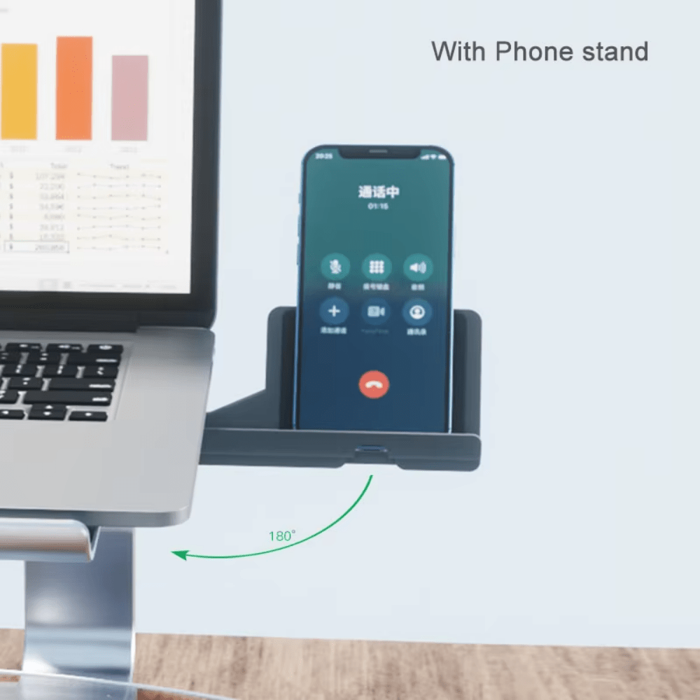 iDock Ergonomic Laptop Mount for Desk Laptop Riser Notebook Stand with Phone Stand - iDock Laptopstand