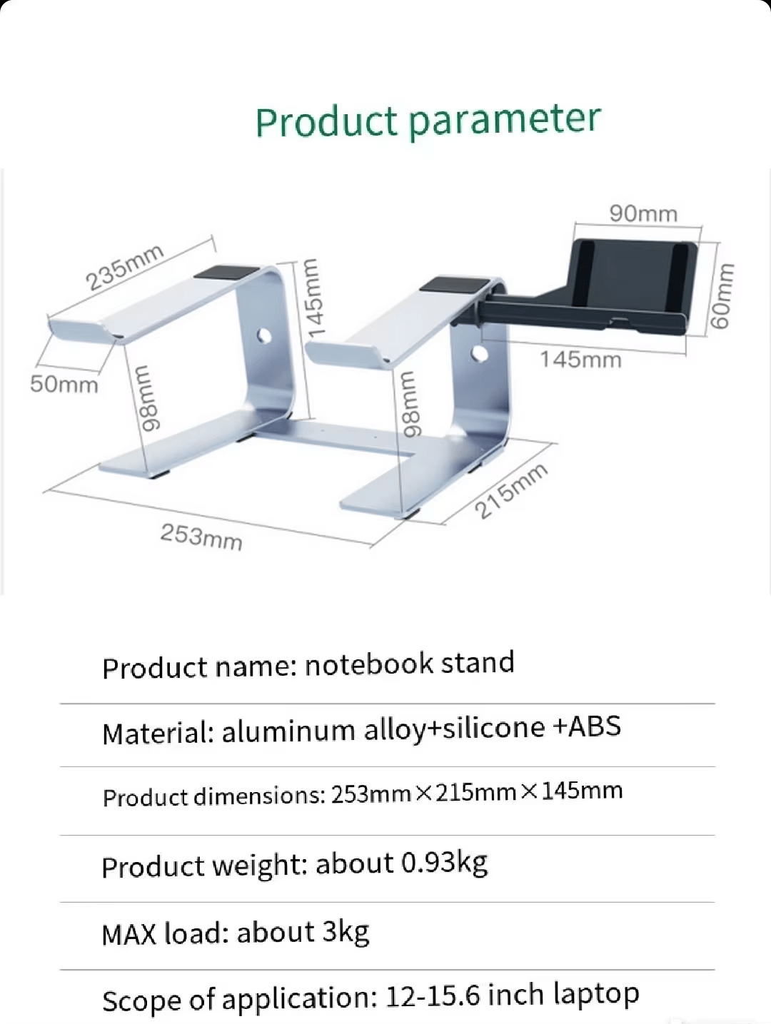iDock Ergonomic Laptop Mount for Desk Laptop Riser Notebook Stand with Phone Stand - iDock Laptopstand