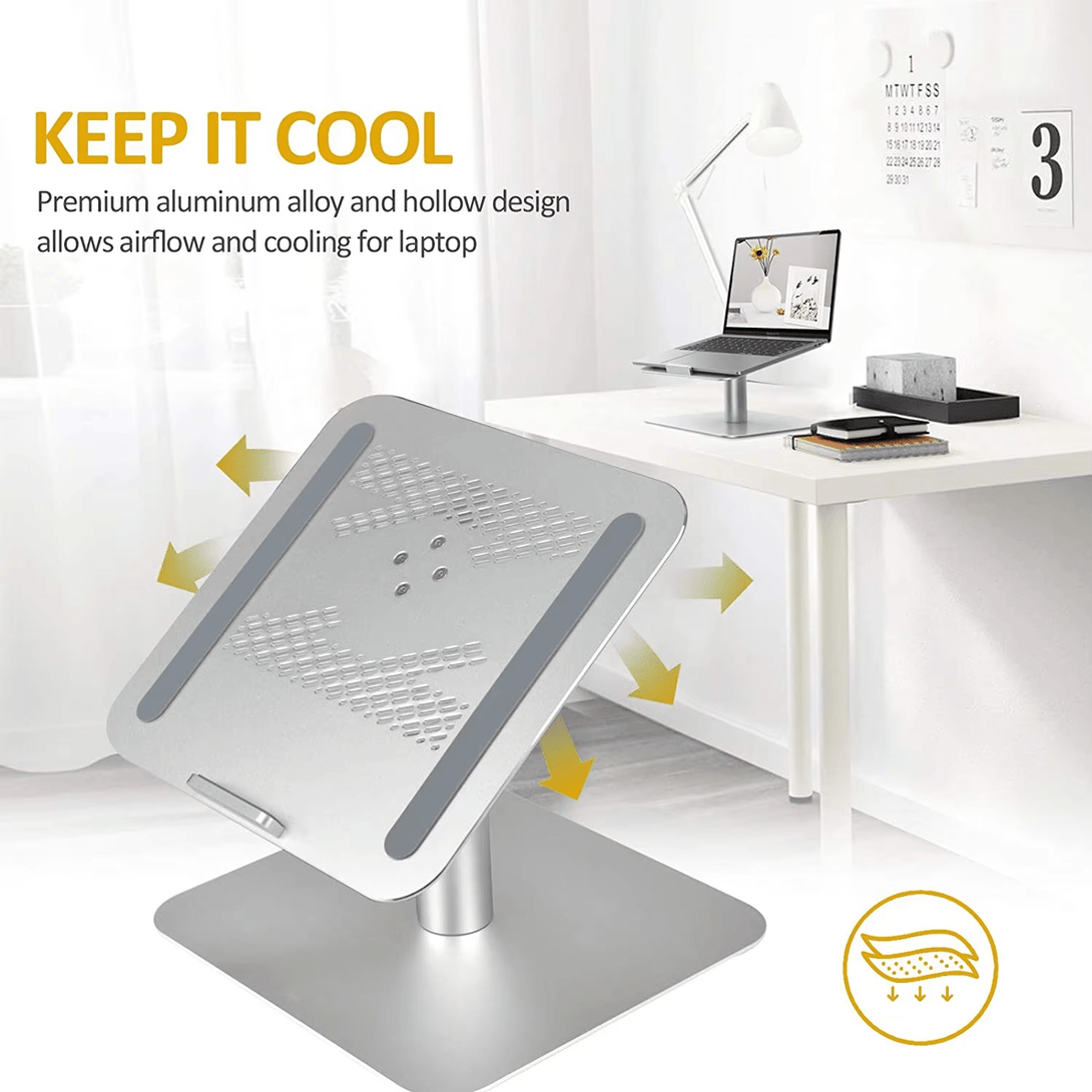 iDock Ergonomic Laptop Notebook Stand Riser 360 Rotating Desktop Holder Compatible with Apple MacBook Air Pro Dell XPS HP Samsung Lenovo - iDock Laptopstand