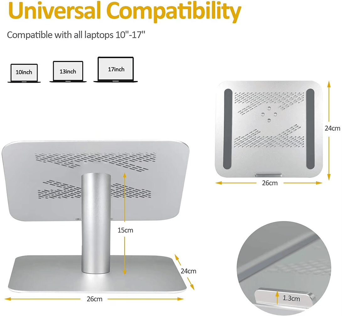 iDock Ergonomic Laptop Notebook Stand Riser 360 Rotating Desktop Holder Compatible with Apple MacBook Air Pro Dell XPS HP Samsung Lenovo - iDock Laptopstand