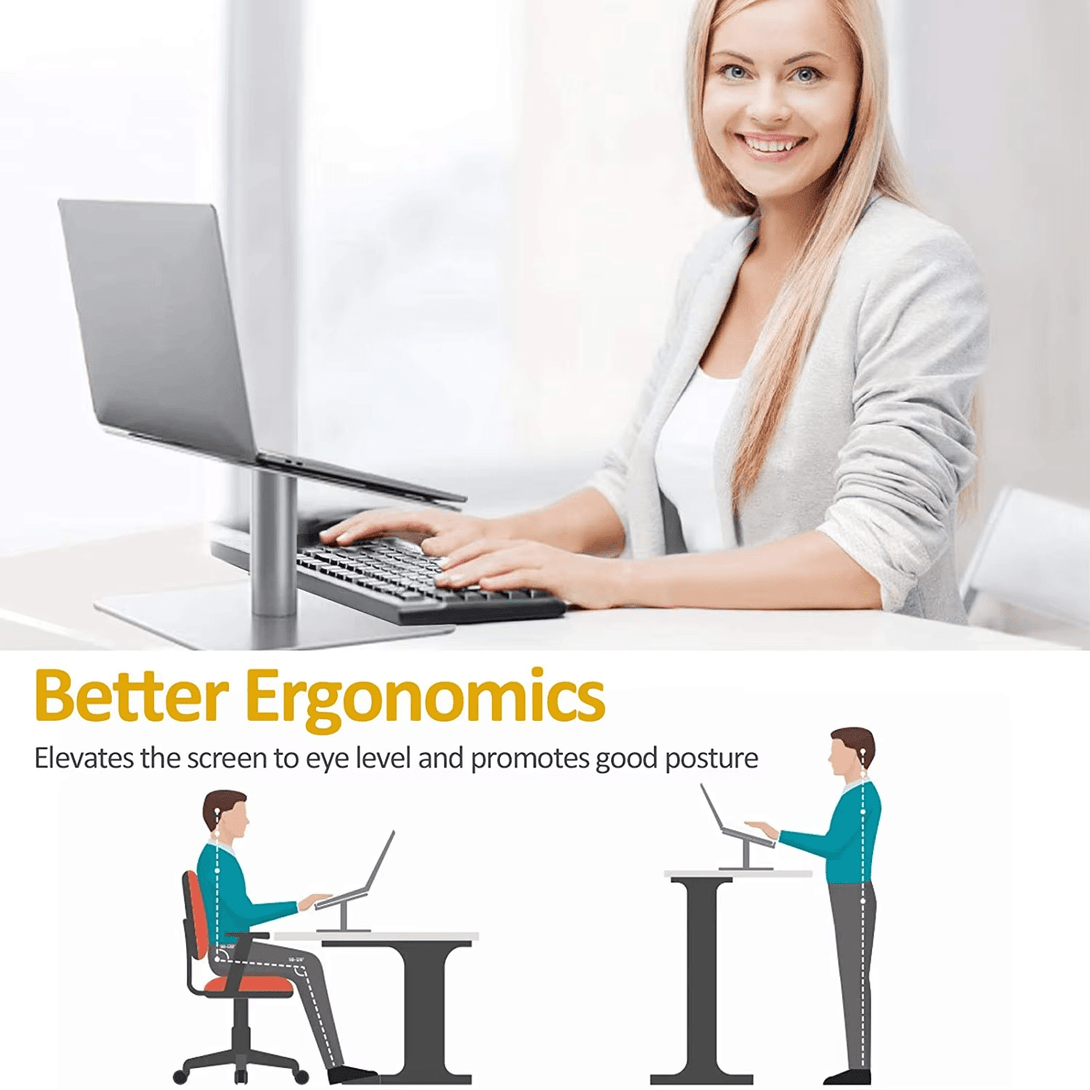 iDock Ergonomic Laptop Notebook Stand Riser 360 Rotating Desktop Holder Compatible with Apple MacBook Air Pro Dell XPS HP Samsung Lenovo - iDock Laptopstand