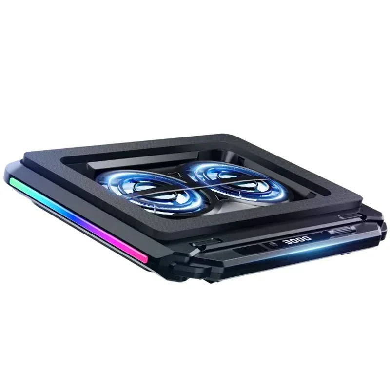 iDock Ergonomic Metal Height Adjustable Extra - large Dual - fan Air - cooled Laptop Cooling Pad with RGB Light - iDock Laptopstand