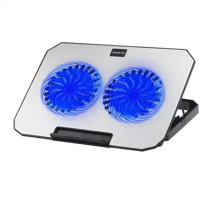 iDock Ergonomic Metal Height Adjustable Foldable 2 Fans 2 USB HUB Laptop Cooling Pad with Phone Stand - iDock Laptopstand