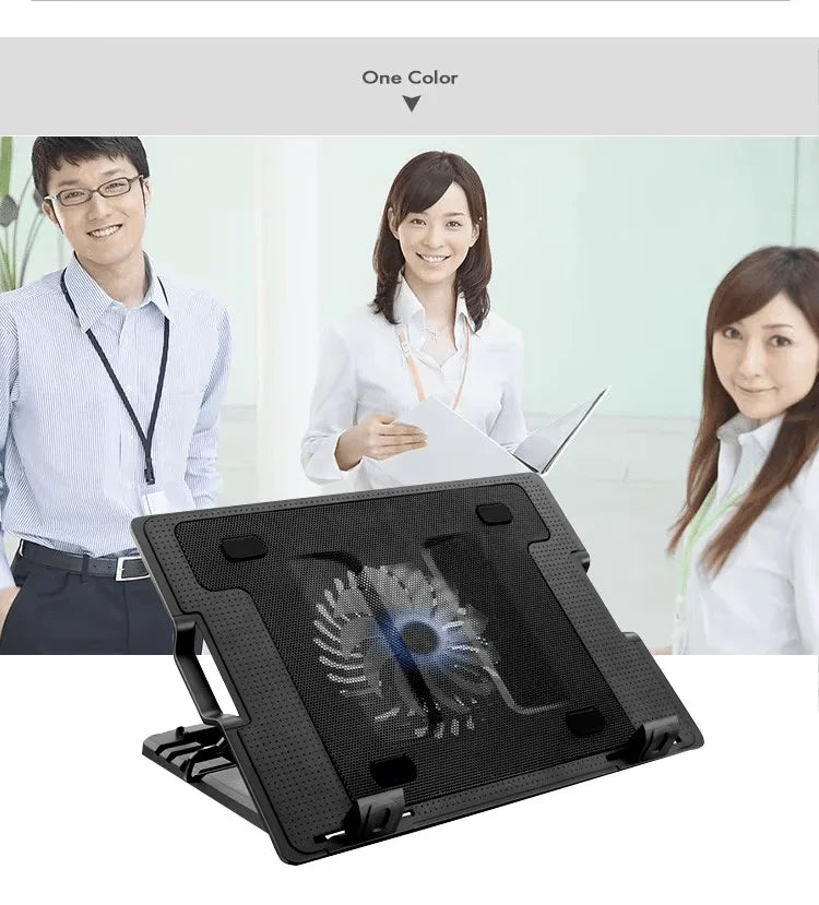 iDock Ergonomic Metal Mesh Plastic One 140mm LED Laptop Cooler for 15.6 Inch Laptop - iDock Laptopstand