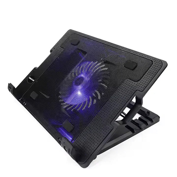 iDock Ergonomic Metal Mesh Plastic One 140mm LED Laptop Cooler for 15.6 Inch Laptop - iDock Laptopstand