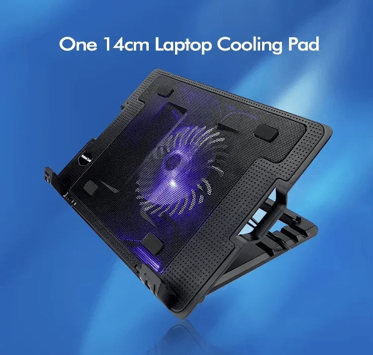 iDock Ergonomic Metal Mesh Plastic One 140mm LED Laptop Cooler for 15.6 Inch Laptop - iDock Laptopstand
