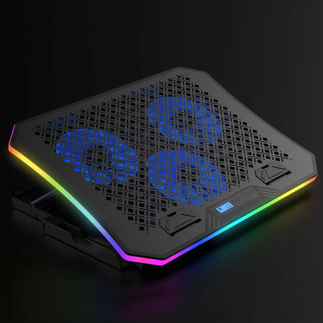 iDock Ergonomic Metal Panel Height Adjustable Cooler for 15.6 - 17 Inch Laptop with Fans and Touch Control RGB Laptop Cooling Pad - iDock Laptopstand