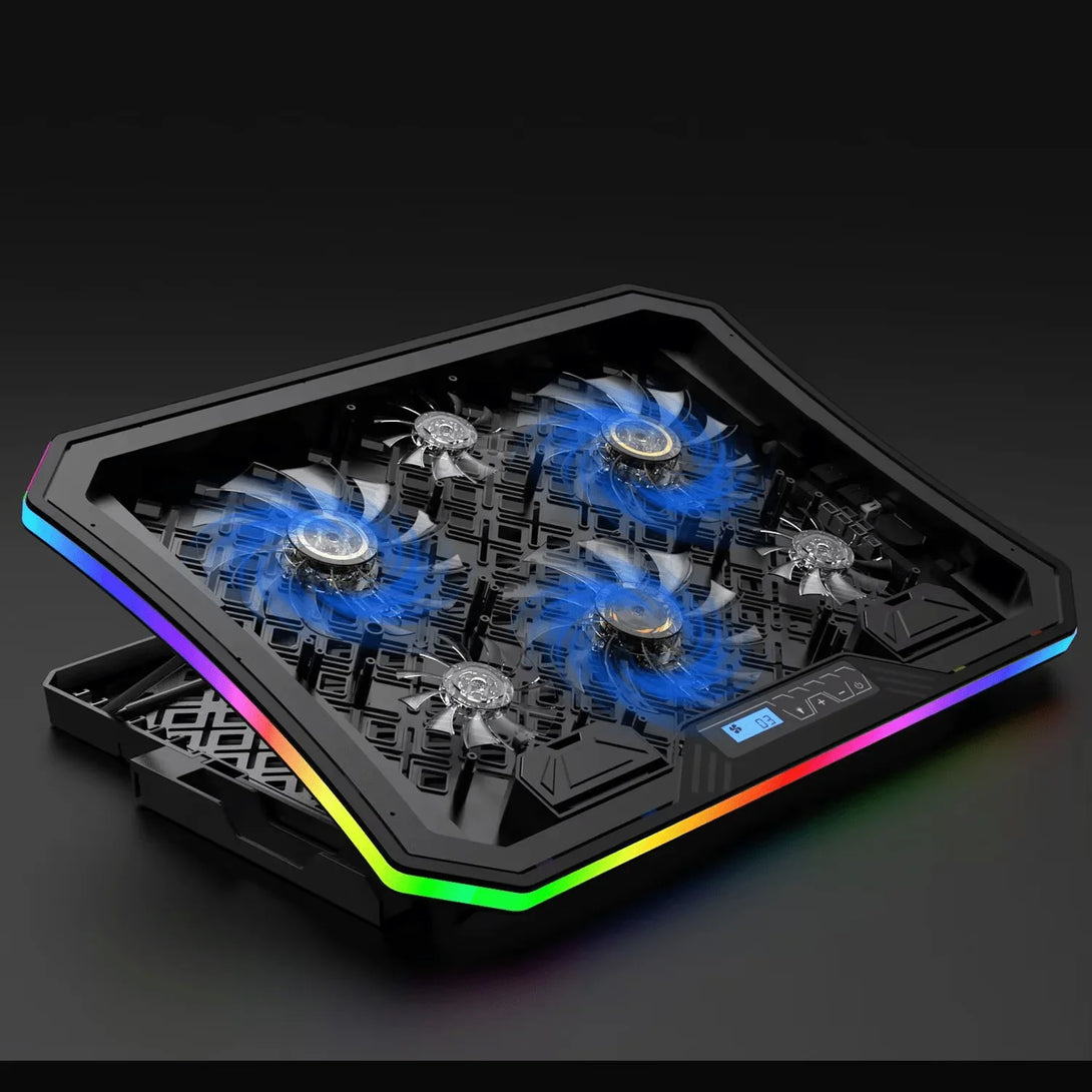 iDock Ergonomic Metal Panel Height Adjustable Cooler for 15.6 - 17 Inch Laptop with Fans and Touch Control RGB Laptop Cooling Pad - iDock Laptopstand