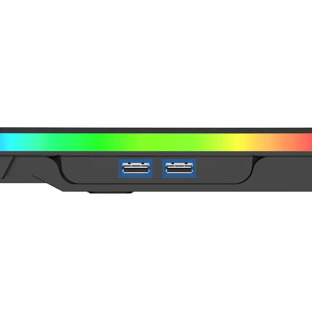 iDock Ergonomic Metal Panel Height Adjustable Cooler for 15.6 - 17 Inch Laptop with Fans and Touch Control RGB Laptop Cooling Pad - iDock Laptopstand