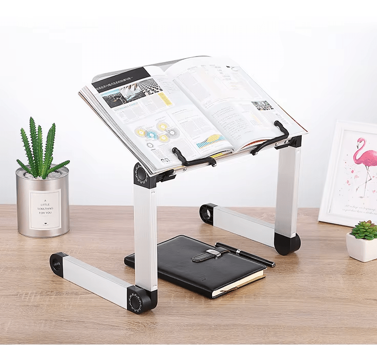 iDock Ergonomic Multi Angle Adjustable Book Holder Tray with Page Paper Clips Book Stand Laptop Stand Book Stand - iDock Laptopstand
