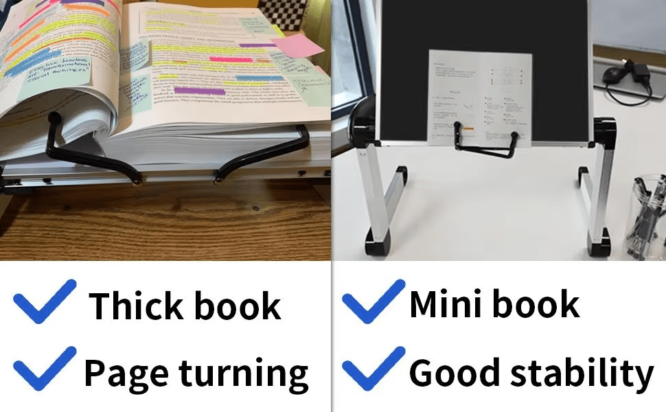 iDock Ergonomic Multi Angle Adjustable Book Holder Tray with Page Paper Clips Book Stand Laptop Stand Book Stand - iDock Laptopstand
