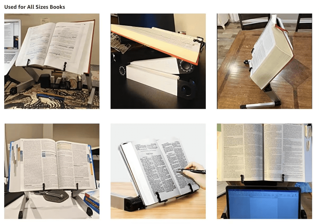 iDock Ergonomic Multi Angle Adjustable Book Holder Tray with Page Paper Clips Book Stand Laptop Stand Book Stand - iDock Laptopstand