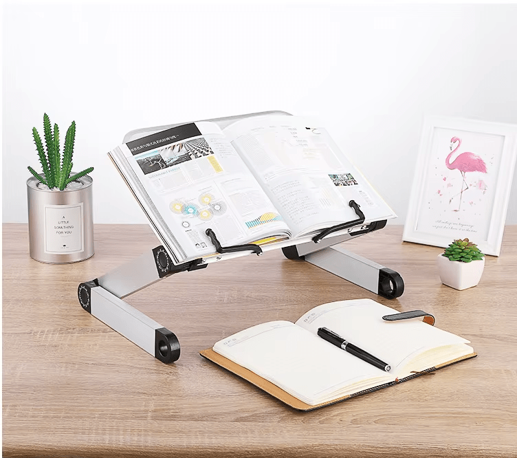iDock Ergonomic Multi Angle Adjustable Book Holder Tray with Page Paper Clips Book Stand Laptop Stand Book Stand - iDock Laptopstand