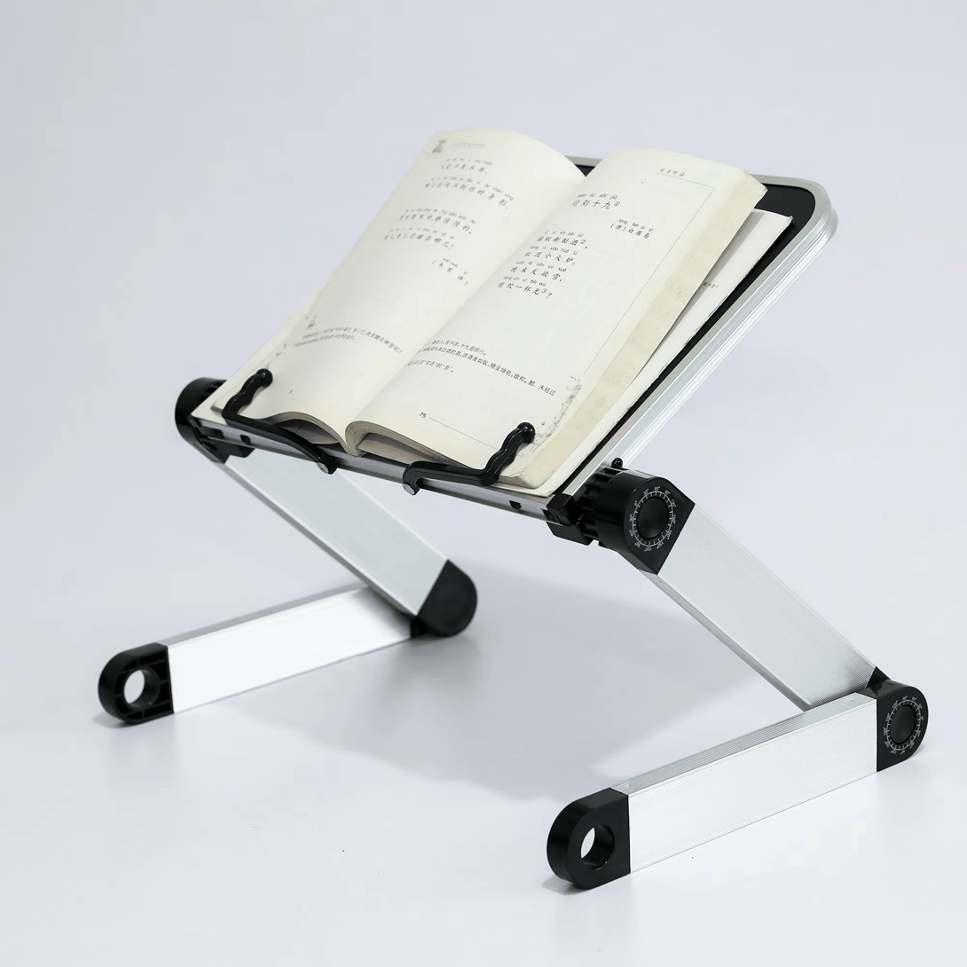 iDock Ergonomic Multi Angle Adjustable Book Holder Tray with Page Paper Clips Book Stand Laptop Stand Book Stand - iDock Laptopstand