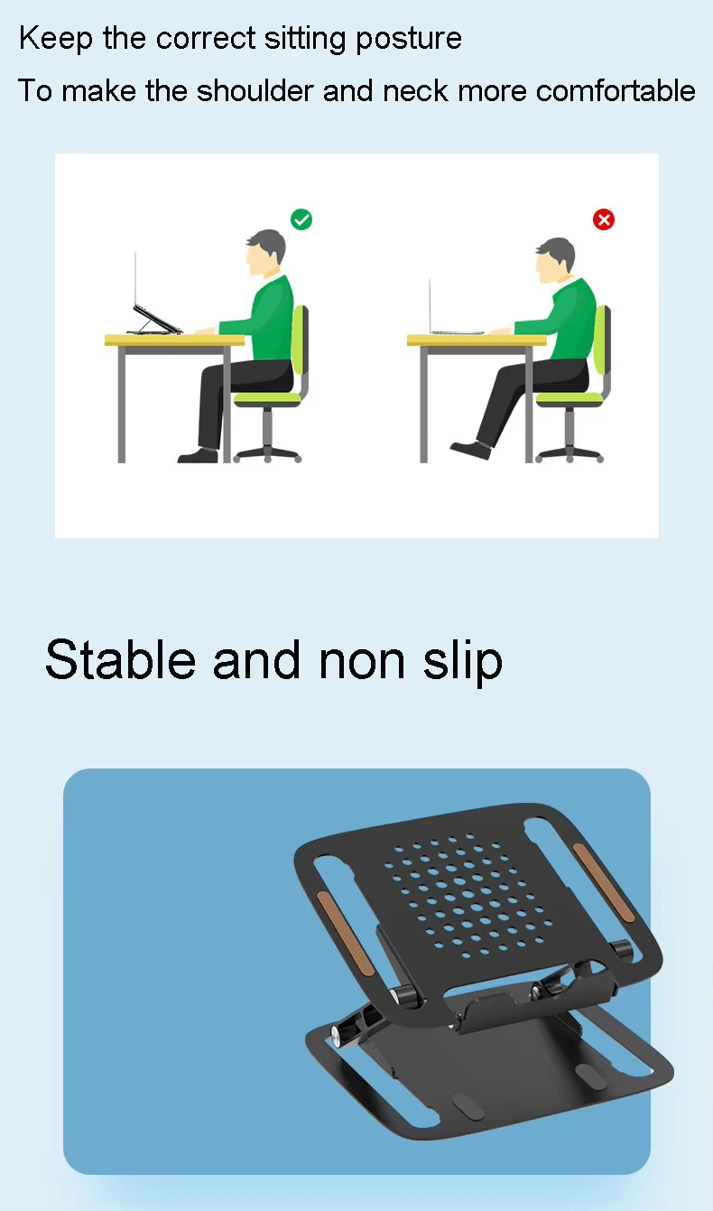iDock Ergonomic Multi - Angle Adjustable Portable Laptop Stand Holder Computer Riser with Heat Vent to Elevate - iDock Laptopstand