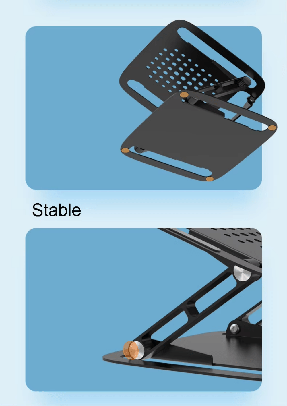 iDock Ergonomic Multi - Angle Adjustable Portable Laptop Stand Holder Computer Riser with Heat Vent to Elevate - iDock Laptopstand