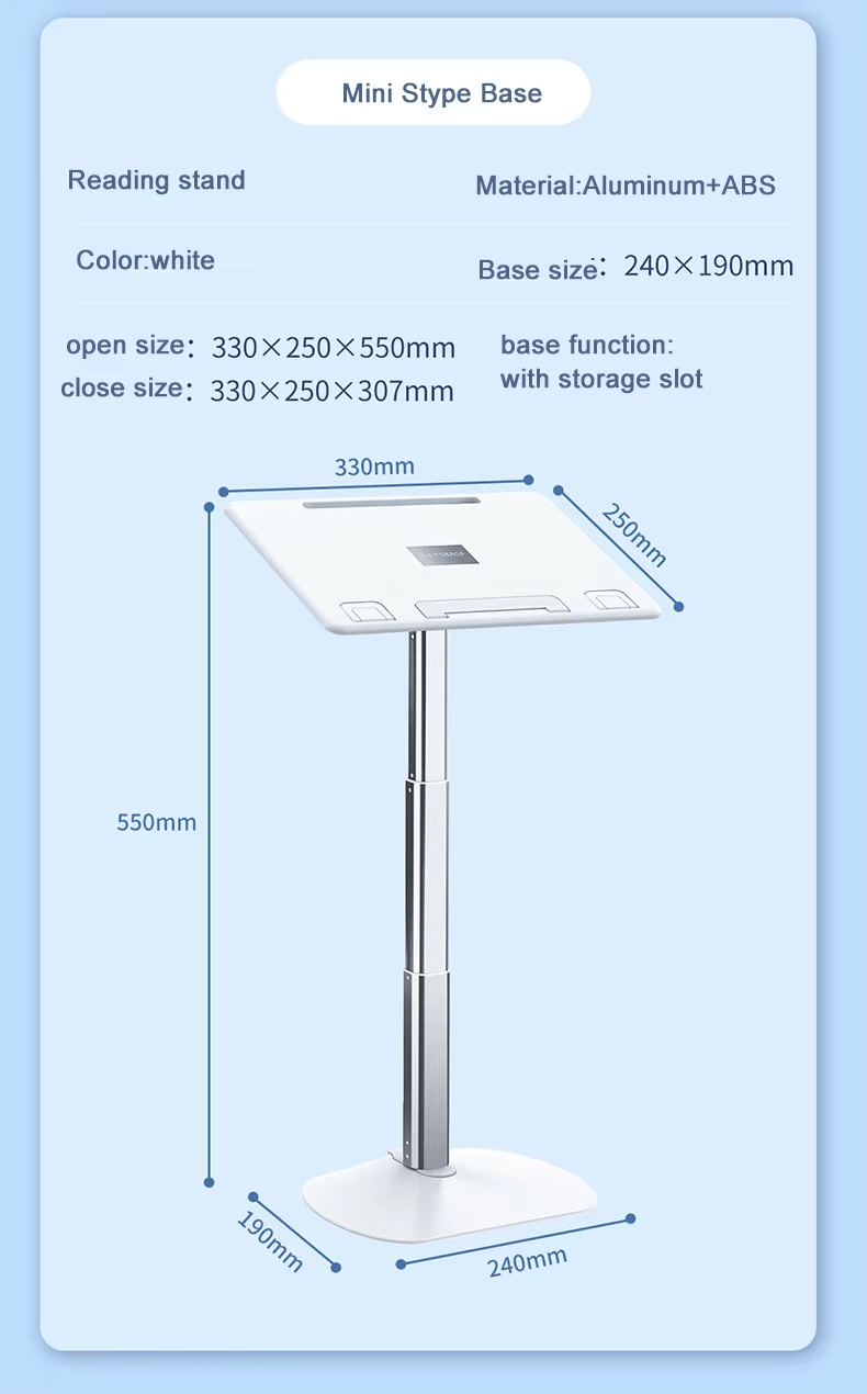 iDock Ergonomic Multi Angle Height Adjustable Hands Free Reading Tablet Laptop Stand Book Holder - iDock Laptopstand