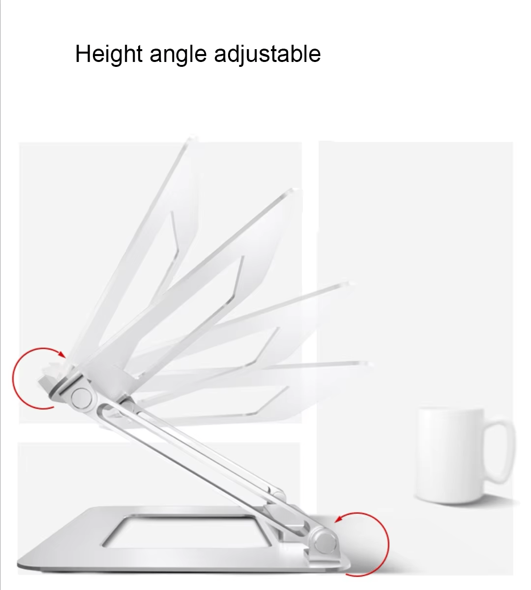 iDock Ergonomic Multi - Angle Height Adjustable Heat Vent Elevate Aluminium Folding Laptop Stand with 2.0 3.0 Type C USB - iDock Laptopstand