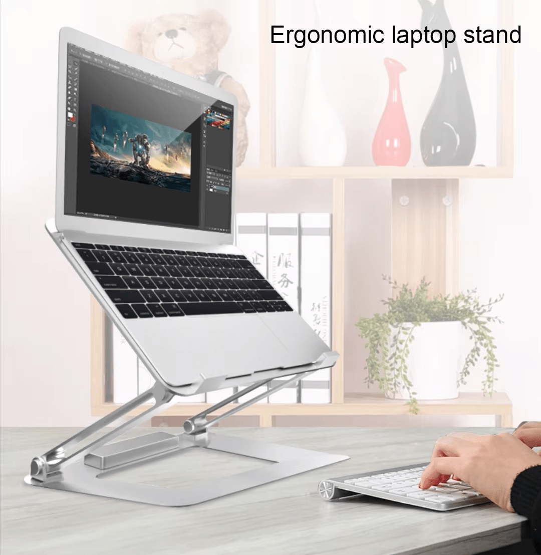 iDock Ergonomic Multi - Angle Height Adjustable Heat Vent Elevate Aluminium Folding Laptop Stand with 2.0 3.0 Type C USB - iDock Laptopstand