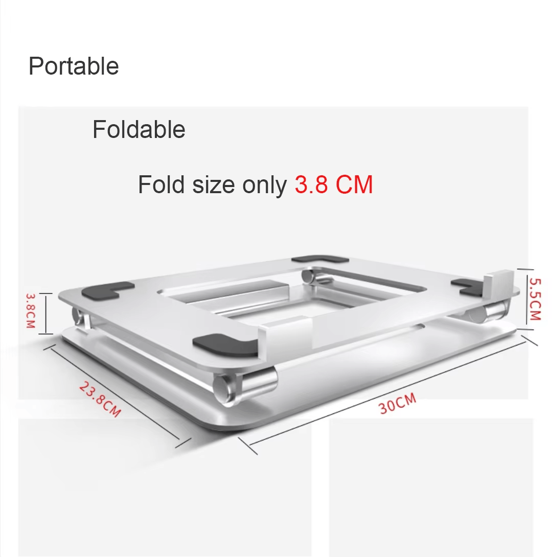 iDock Ergonomic Multi - Angle Height Adjustable Heat Vent Elevate Aluminium Folding Laptop Stand with 2.0 3.0 Type C USB - iDock Laptopstand