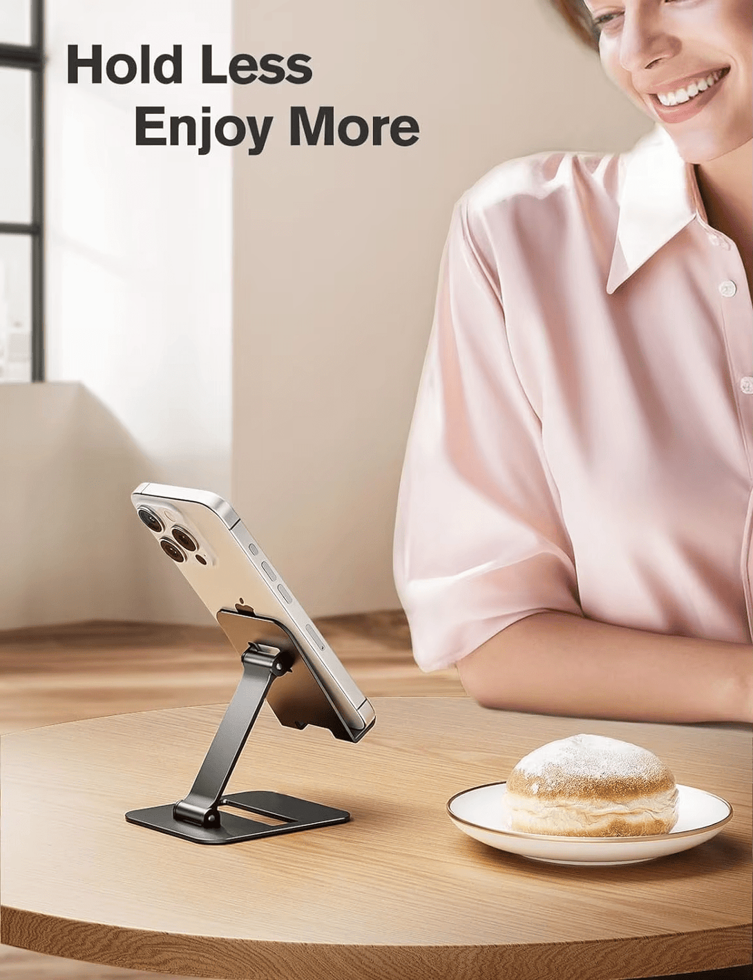 iDock Ergonomic Portable Aluminum Fully Foldable Angle Height Adjustable Desk Cell Phone Stand Holder - iDock Laptopstand