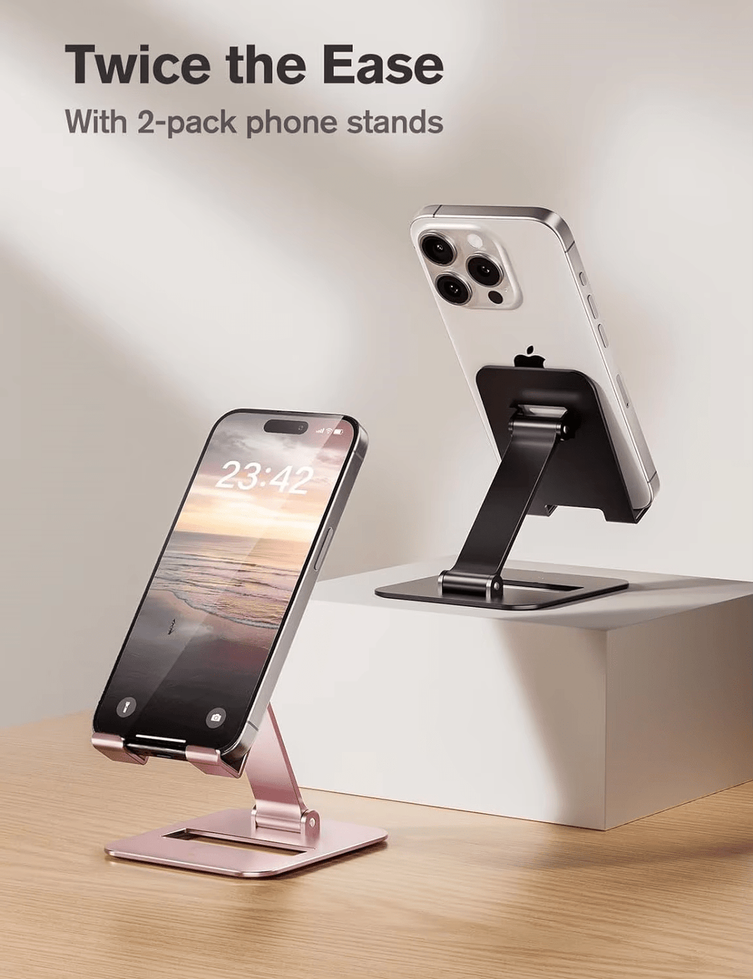iDock Ergonomic Portable Aluminum Fully Foldable Angle Height Adjustable Desk Cell Phone Stand Holder - iDock Laptopstand