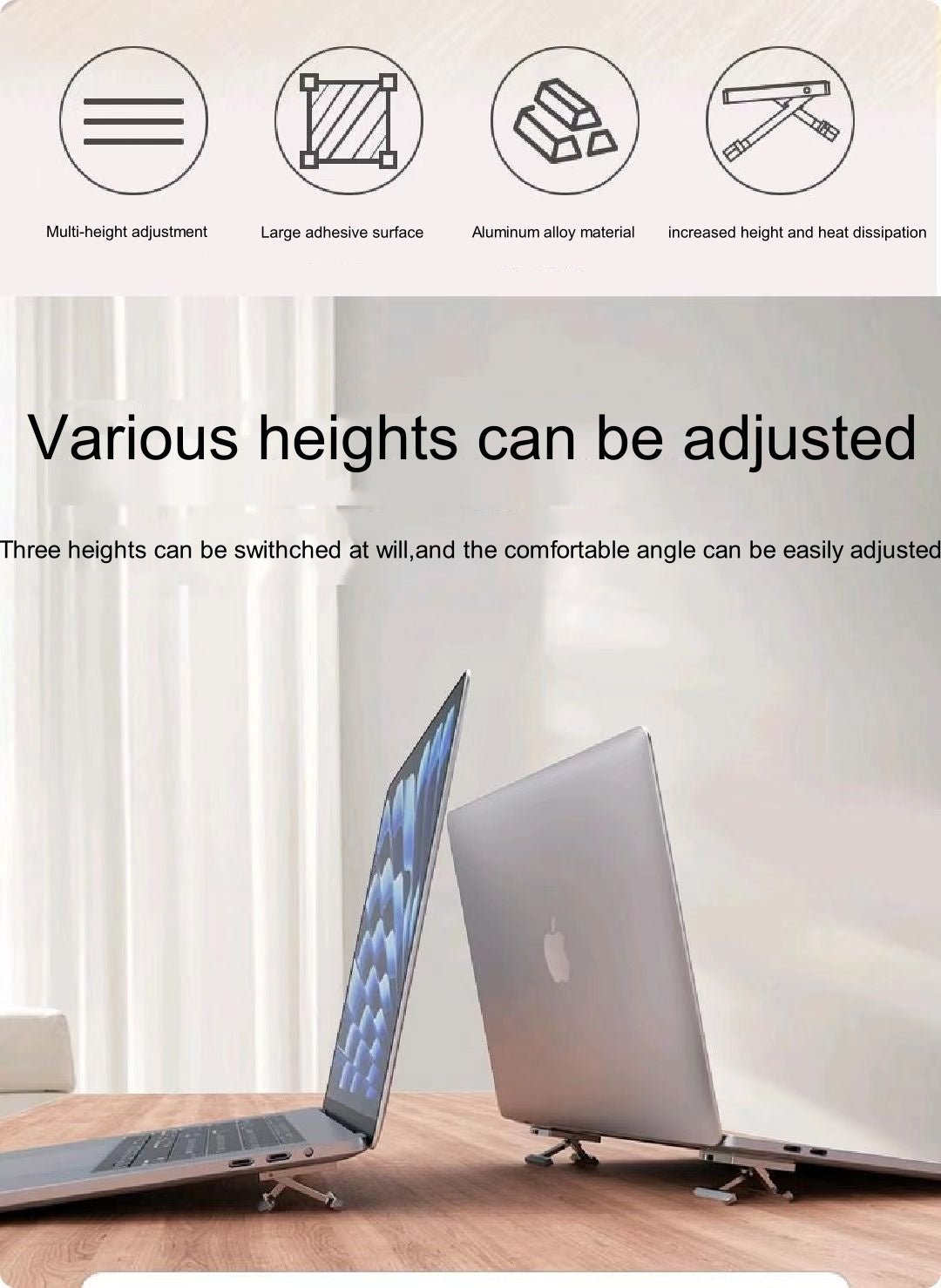 iDock Ergonomic Portable Butterfly Double Folding Notebook Holder Adjustable Angle and Height Aluminum Laptop Stand - iDock Laptopstand