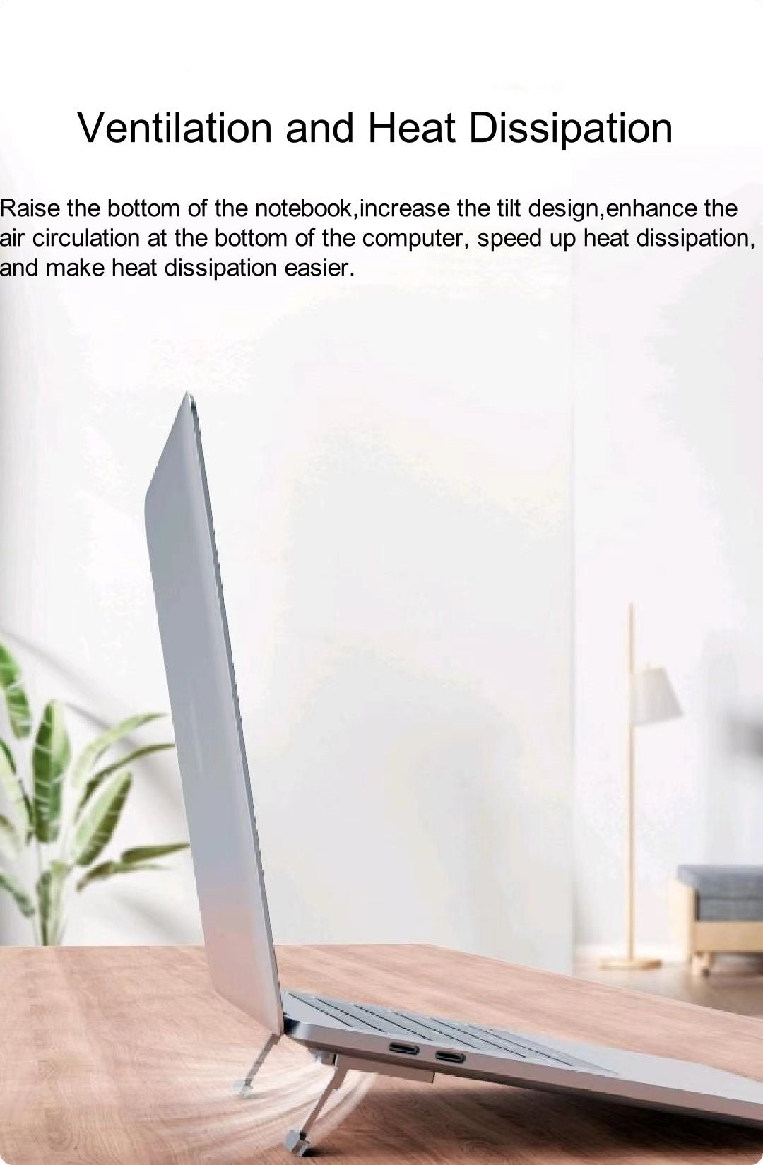 iDock Ergonomic Portable Butterfly Double Folding Notebook Holder Adjustable Angle and Height Aluminum Laptop Stand - iDock Laptopstand