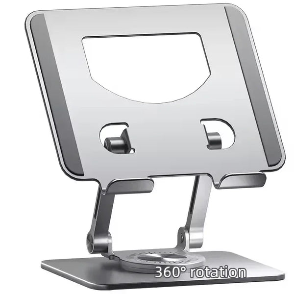 iDock Ergonomic Portable Foldable Adjustable 360 Rotating Aluminum Alloy Desktop iPad Holder Tablet PC Stand - iDock Laptopstand