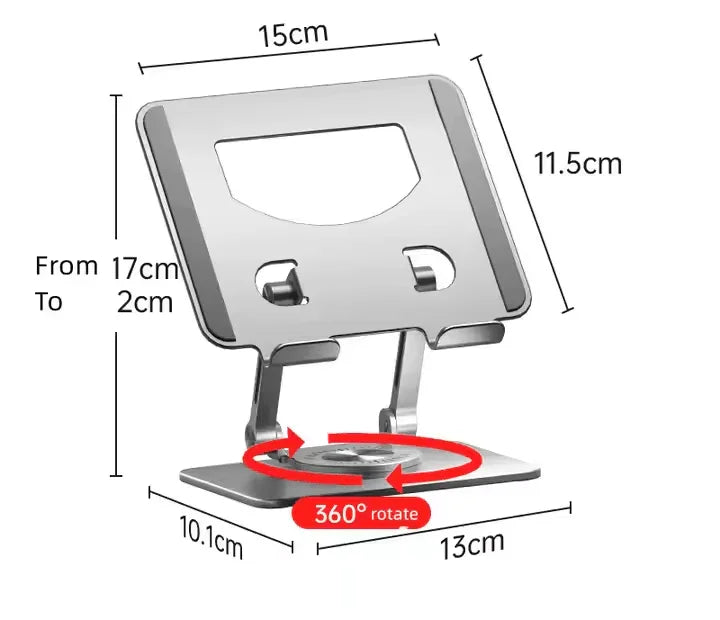 iDock Ergonomic Portable Foldable Adjustable 360 Rotating Aluminum Alloy Desktop iPad Holder Tablet PC Stand - iDock Laptopstand