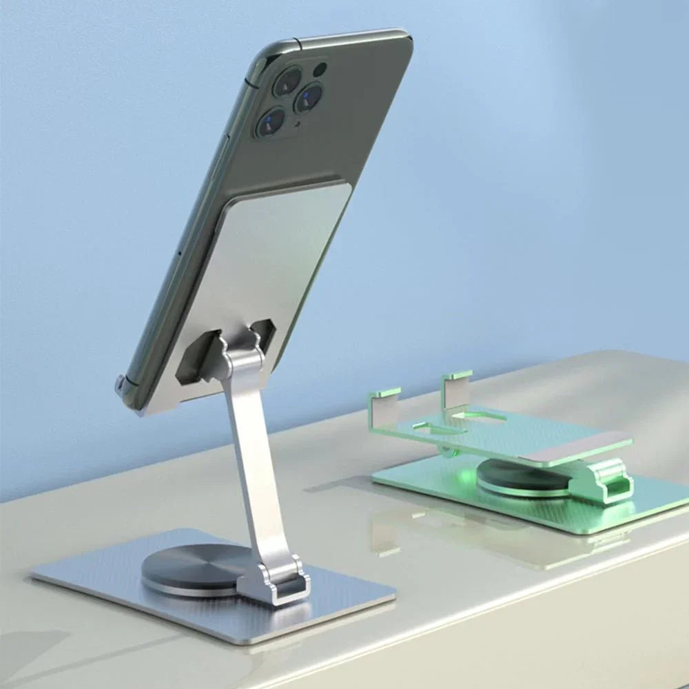 iDock Ergonomic Portable Foldable Adjustable Height 360 Rotation Cell Phone Stand Aluminum Alloy Rotary Folding Straight Holder - iDock Laptopstand