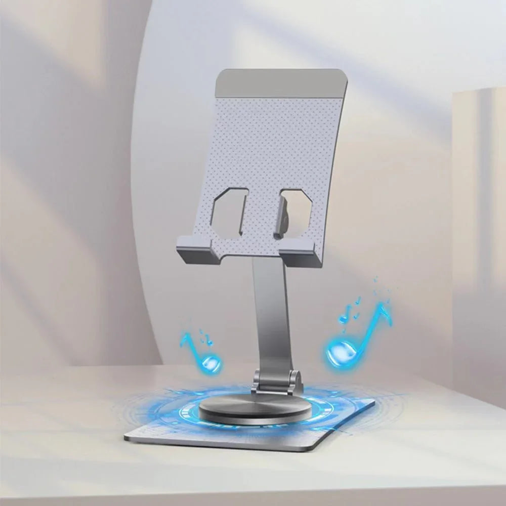 iDock Ergonomic Portable Foldable Adjustable Height 360 Rotation Cell Phone Stand Aluminum Alloy Rotary Folding Straight Holder - iDock Laptopstand