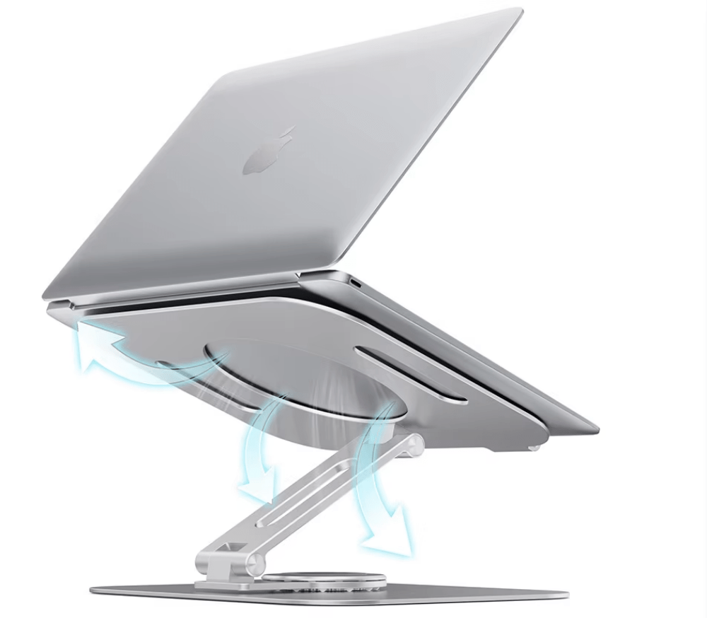 iDock Ergonomic Portable Foldable Adjustable Rotatable Aluminum Notebook Holder 360 Degree Swivel Laptop Stand - iDock Laptopstand