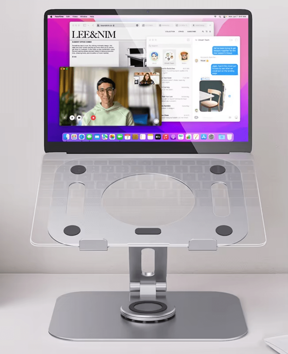 iDock Ergonomic Portable Foldable Adjustable Rotatable Aluminum Notebook Holder 360 Degree Swivel Laptop Stand - iDock Laptopstand