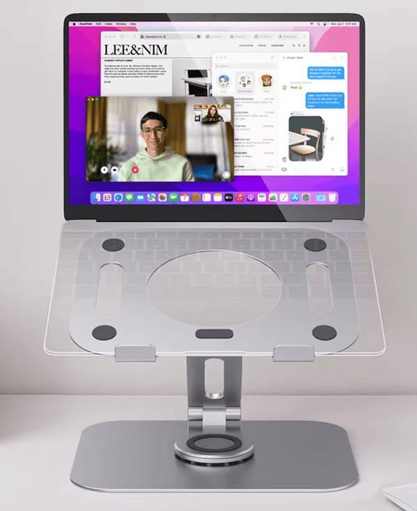 iDock Ergonomic Portable Foldable Adjustable Rotatable Aluminum Notebook Holder 360 Degree Swivel Laptop Stand - iDock Laptopstand